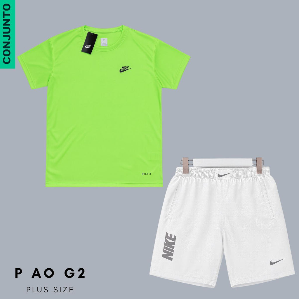 Conjunto Fitness Masculino Dry Fit - P ao G2 - Camiseta e Bermuda C/ Zíper