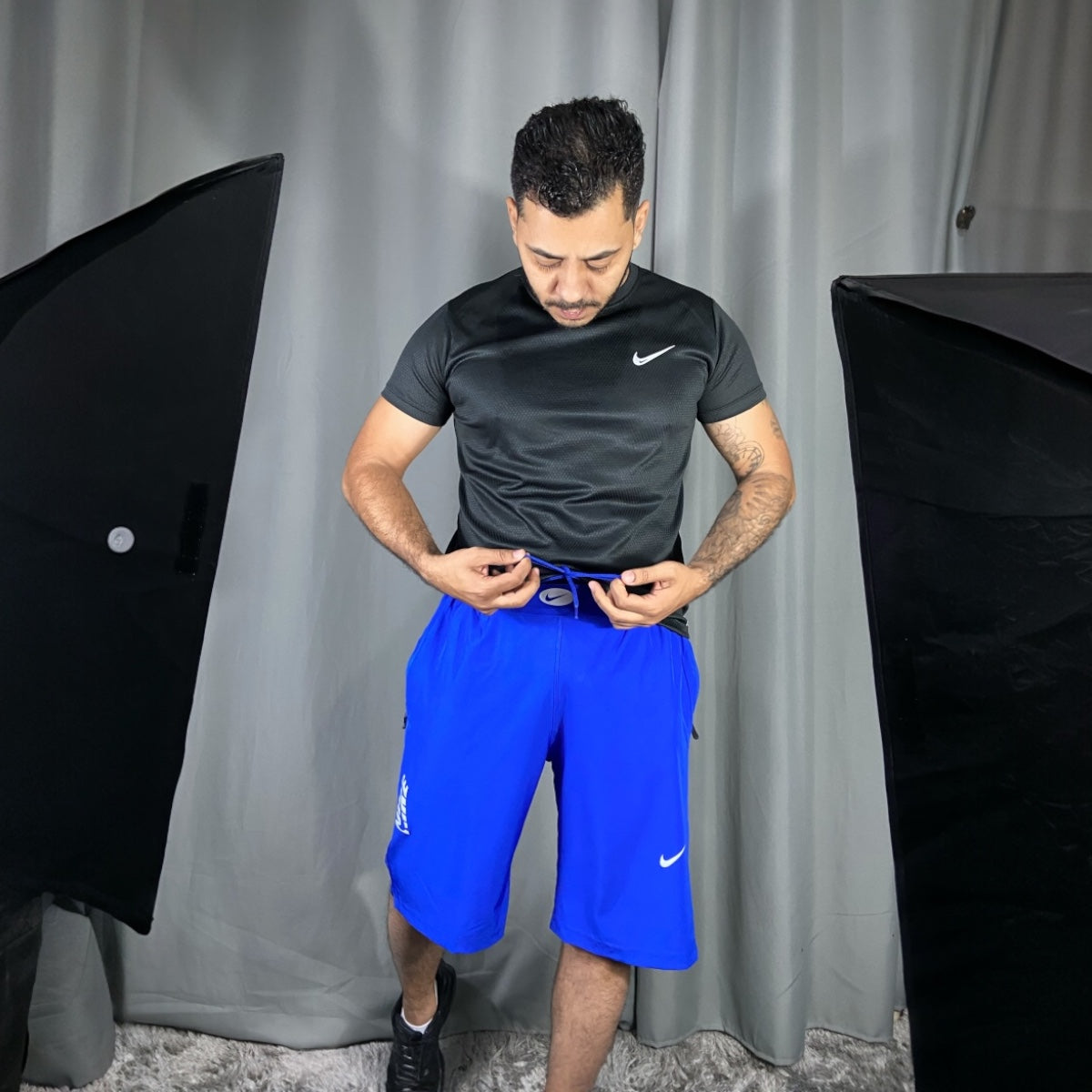 Bermuda Masculina com Zíper em Elastano – Azul Royal (P ao G2)