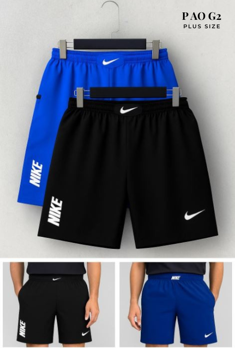 Kit 2 Bermudas Masculinas com Elastano – Preto e Azul Royal (P ao G2)