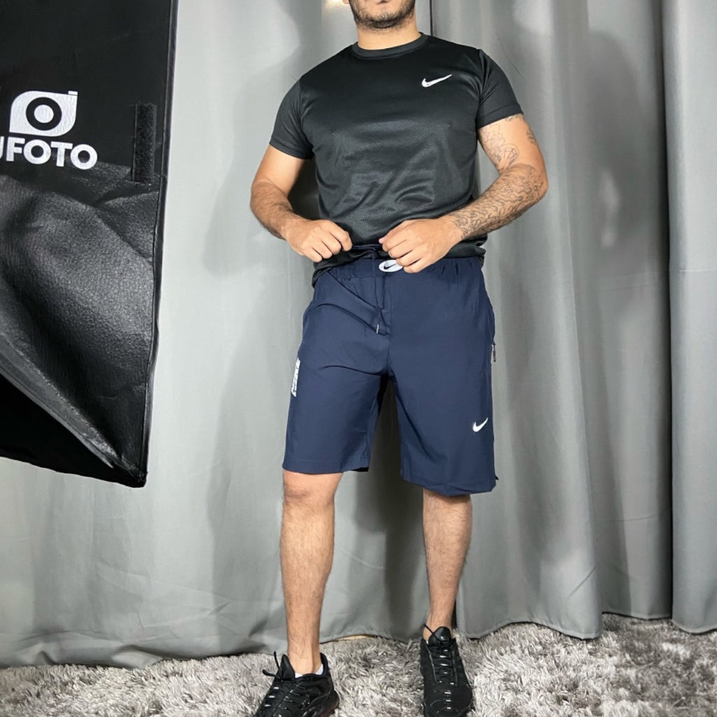 Bermuda Masculina com Zíper em Elastano – Azul Marinho (P ao G6)