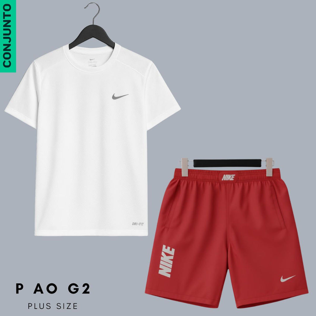 Conjunto Fitness Masculino Dry Fit - P ao G2 - Camiseta e Bermuda C/ Zíper