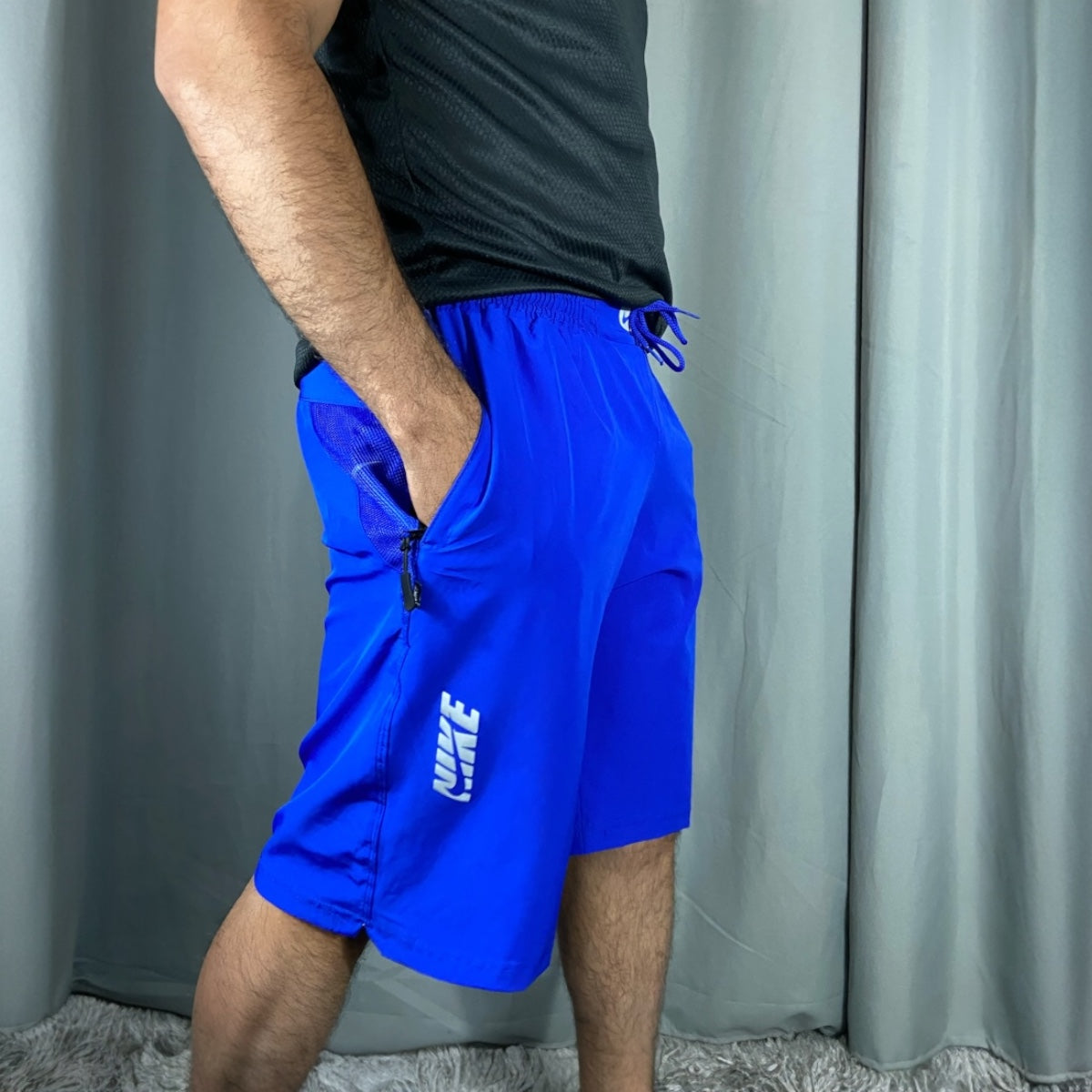 Bermuda Masculina com Zíper em Elastano – Azul Royal (P ao G2)