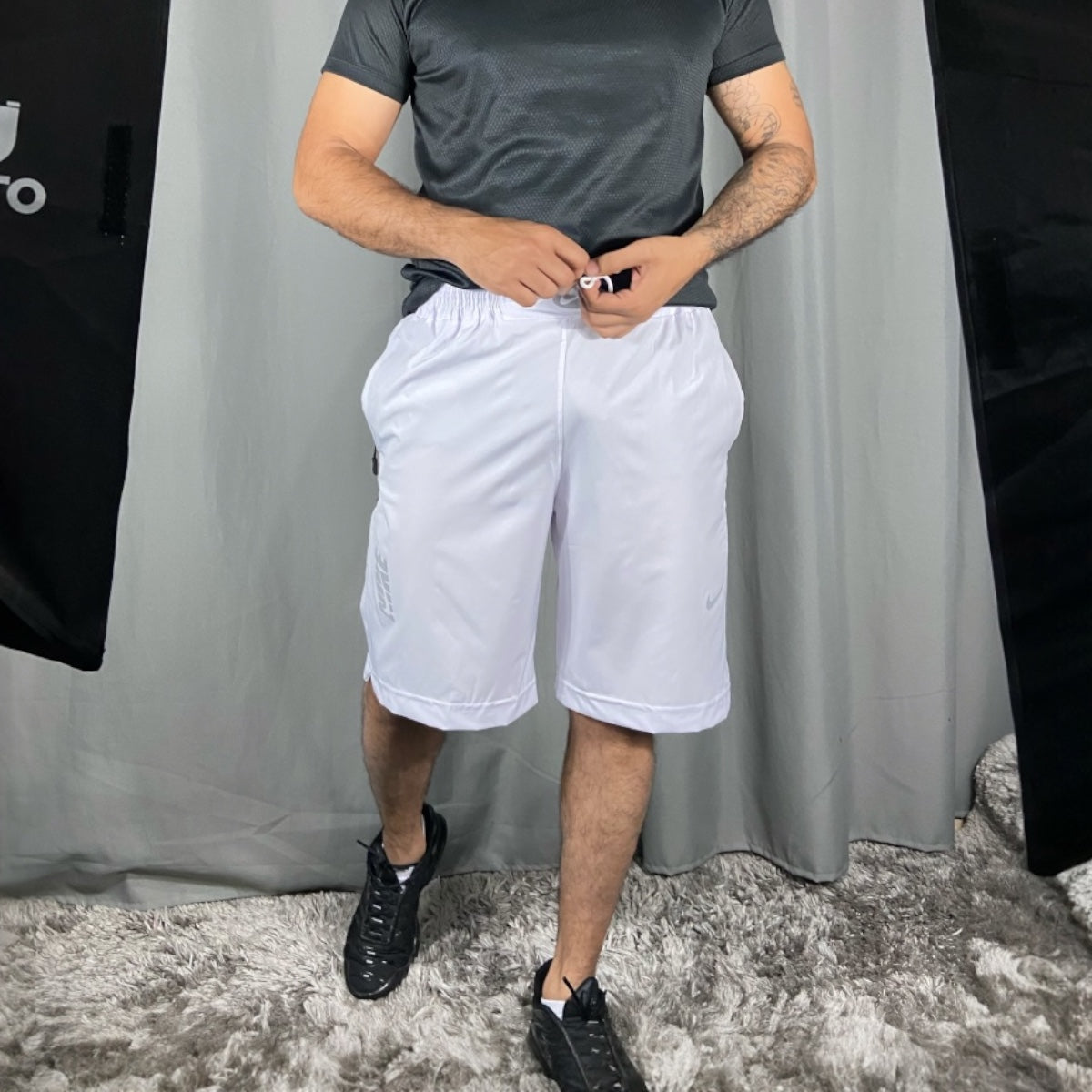 Bermuda Masculina com Zíper em Elastano – Branca (P ao G2)