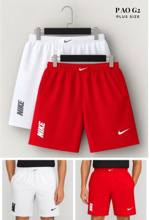 Kit 2 Bermudas Masculinas com Elastano – Branco e Vermelho (P ao G2)