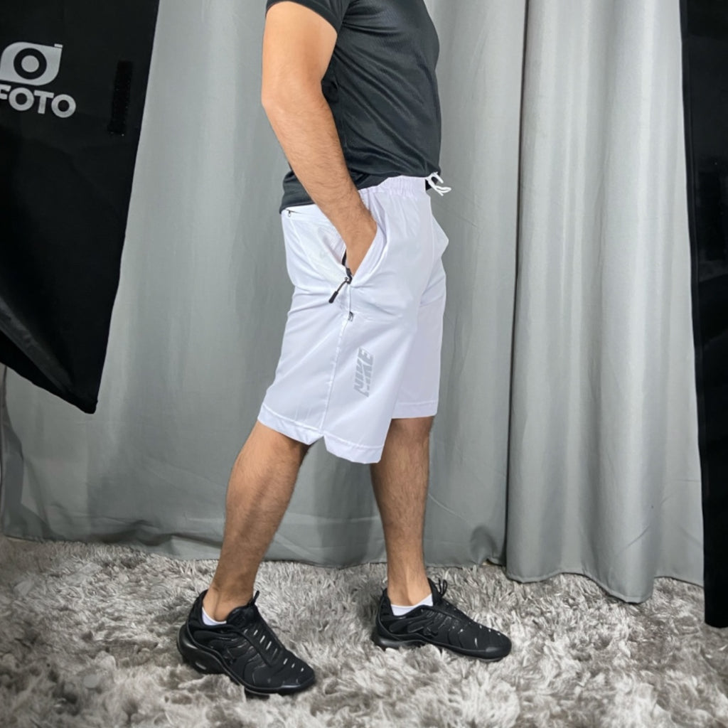 Bermuda Masculina com Zíper em Elastano – Branca (P ao G2)