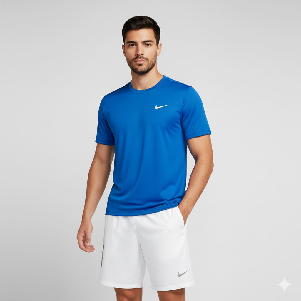 Conjunto Fitness Masculino Dry Fit - P ao G2 - Camiseta e Bermuda C/ Zíper