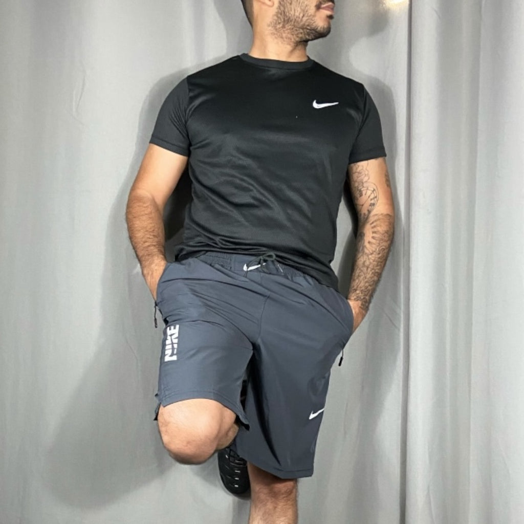 Bermuda Masculina com Zíper em Elastano – Cinza (P ao G6)