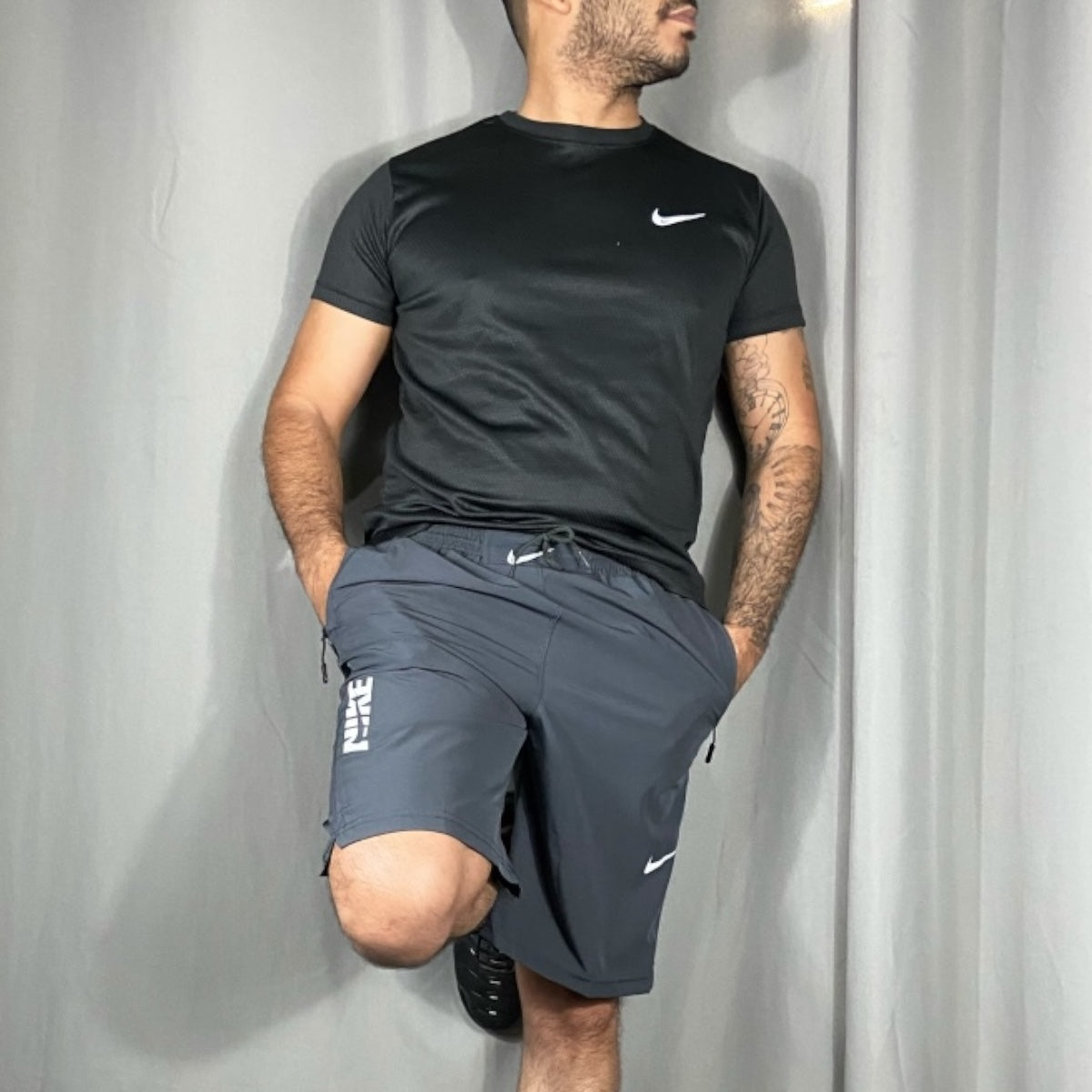 Bermuda Masculina com Zíper em Elastano – Cinza (P ao G6)