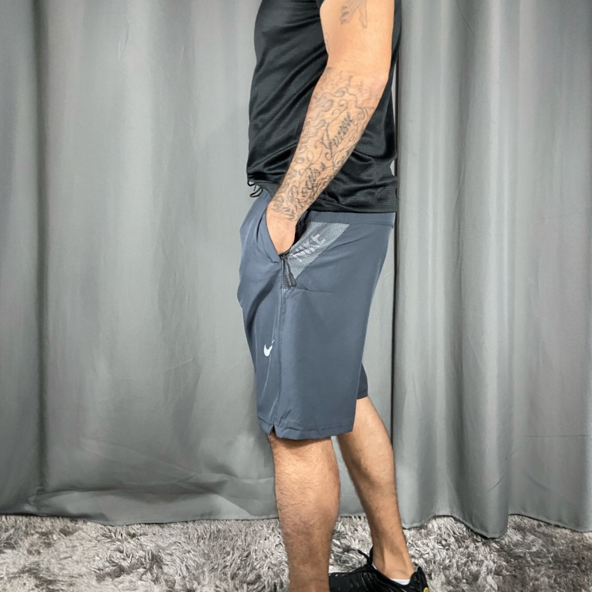 Bermuda Masculina com Zíper em Elastano – Cinza (P ao G6)