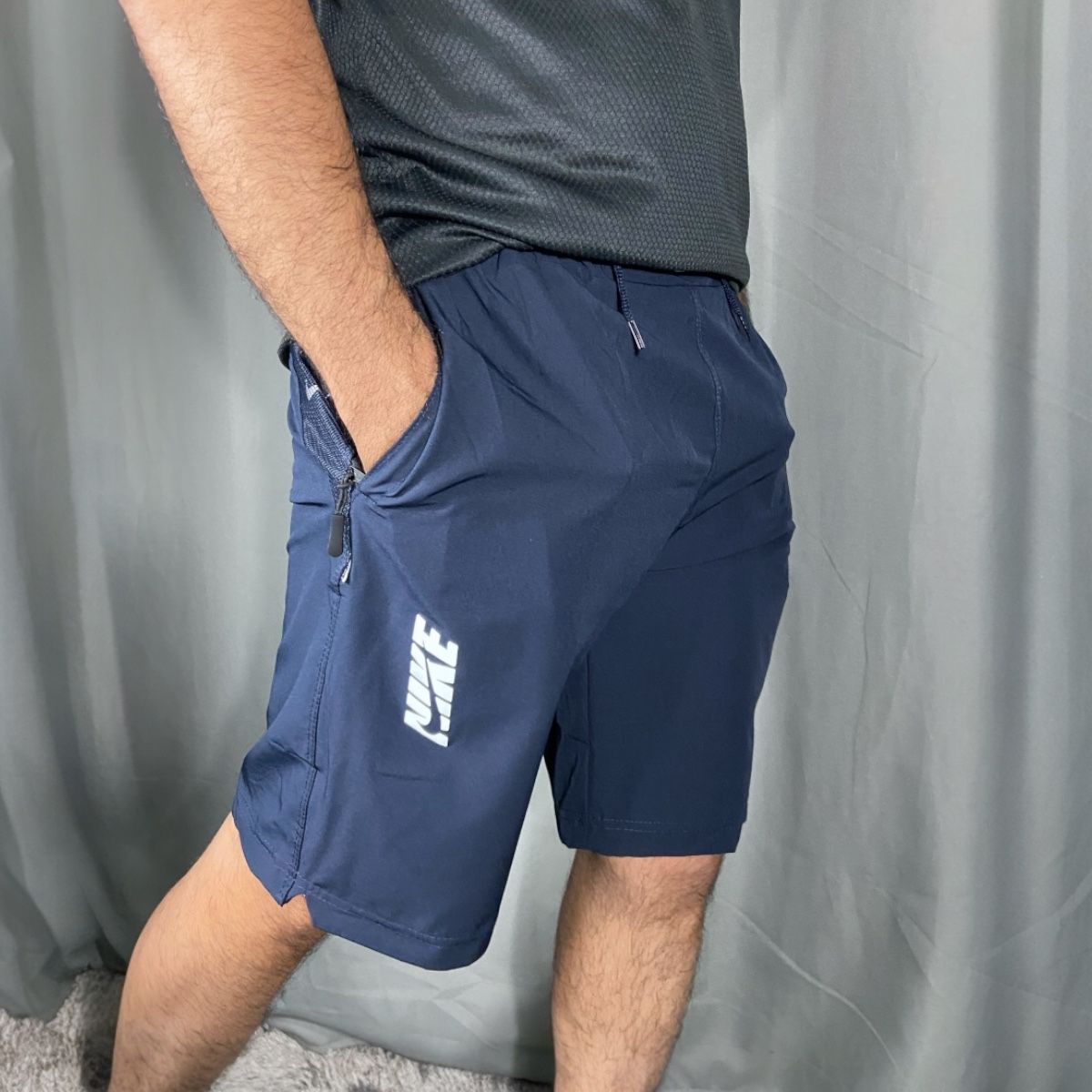 Kit 2 Bermudas Masculinas com Elastano – Azul e Cinza (P ao G6)