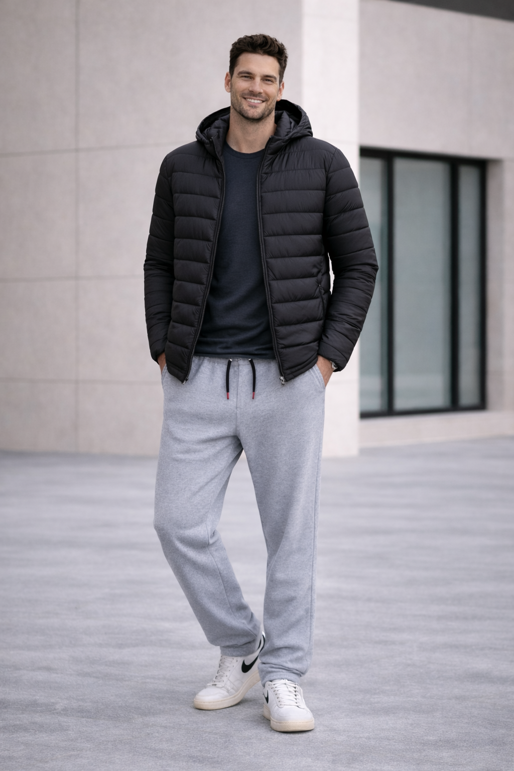 Conjunto Masculino Jaqueta com Capuz + Calça Moletom