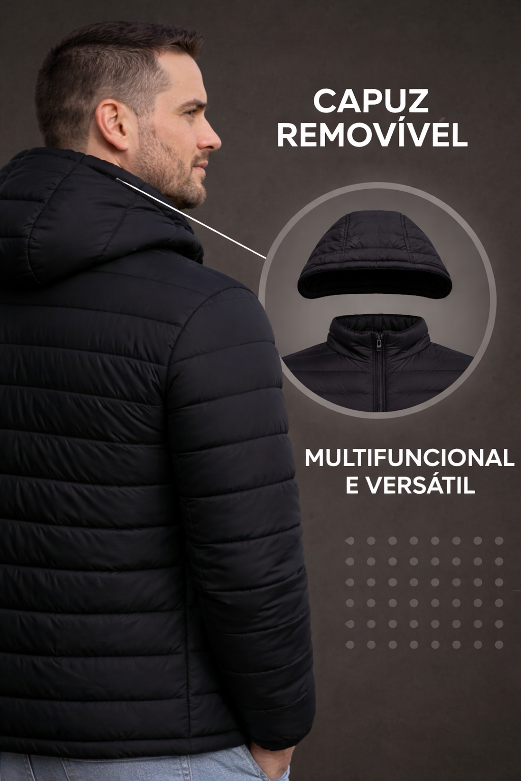 Jaqueta Puffer Bobojaco com Capuz Removível