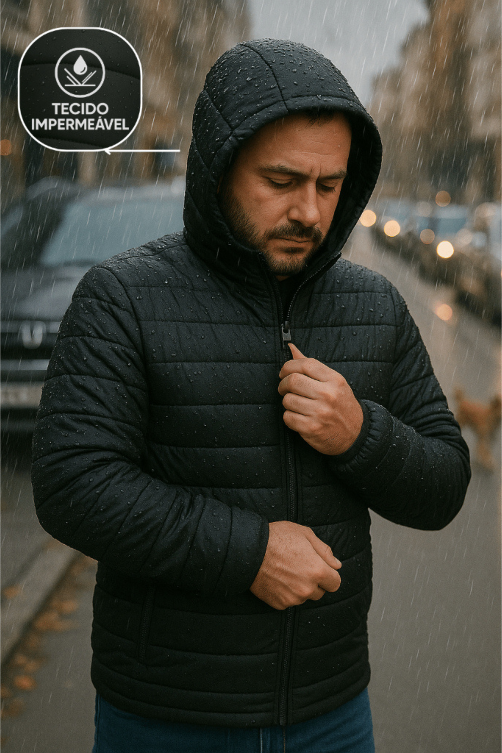 Jaqueta Puffer Bobojaco com Capuz Removível